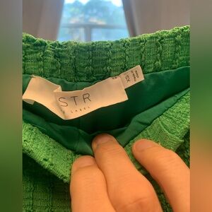 Astr Green Textured Pants